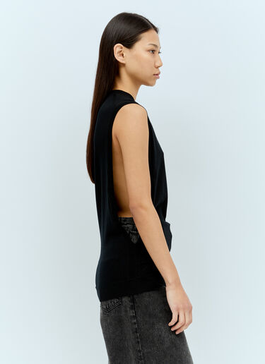 Sportmax Sleeveless Wool And Silk Top Black spx0255001