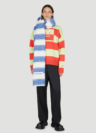 Acne Studios Face Logo Striped Sweater Red acn0351007