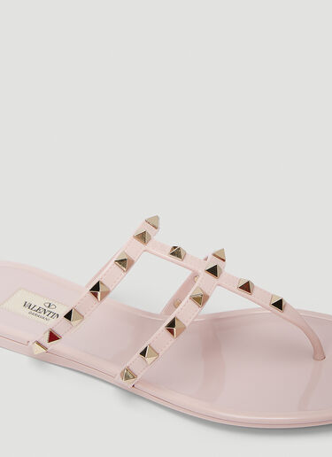 Valentino Rockstud Flip-Flop Sandals Pink val0243032