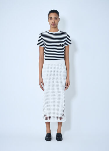 Max Mara Crochet Midi Skirt White max0264028