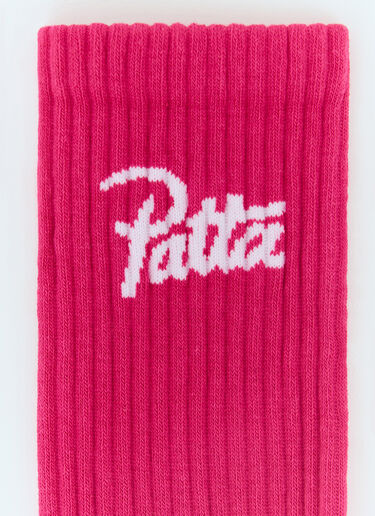 Script Logo Sport Socks Patta Script Logo Sport Socks Pink pat0156013