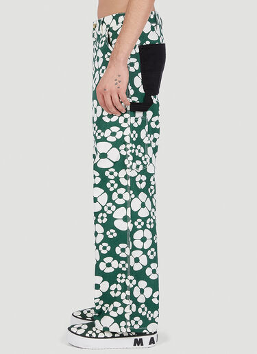 Marni x Carhartt Floral Print Pants Green mca0150014