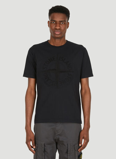 Stone Island Logo Embroidery T-Shirt Black sto0150053