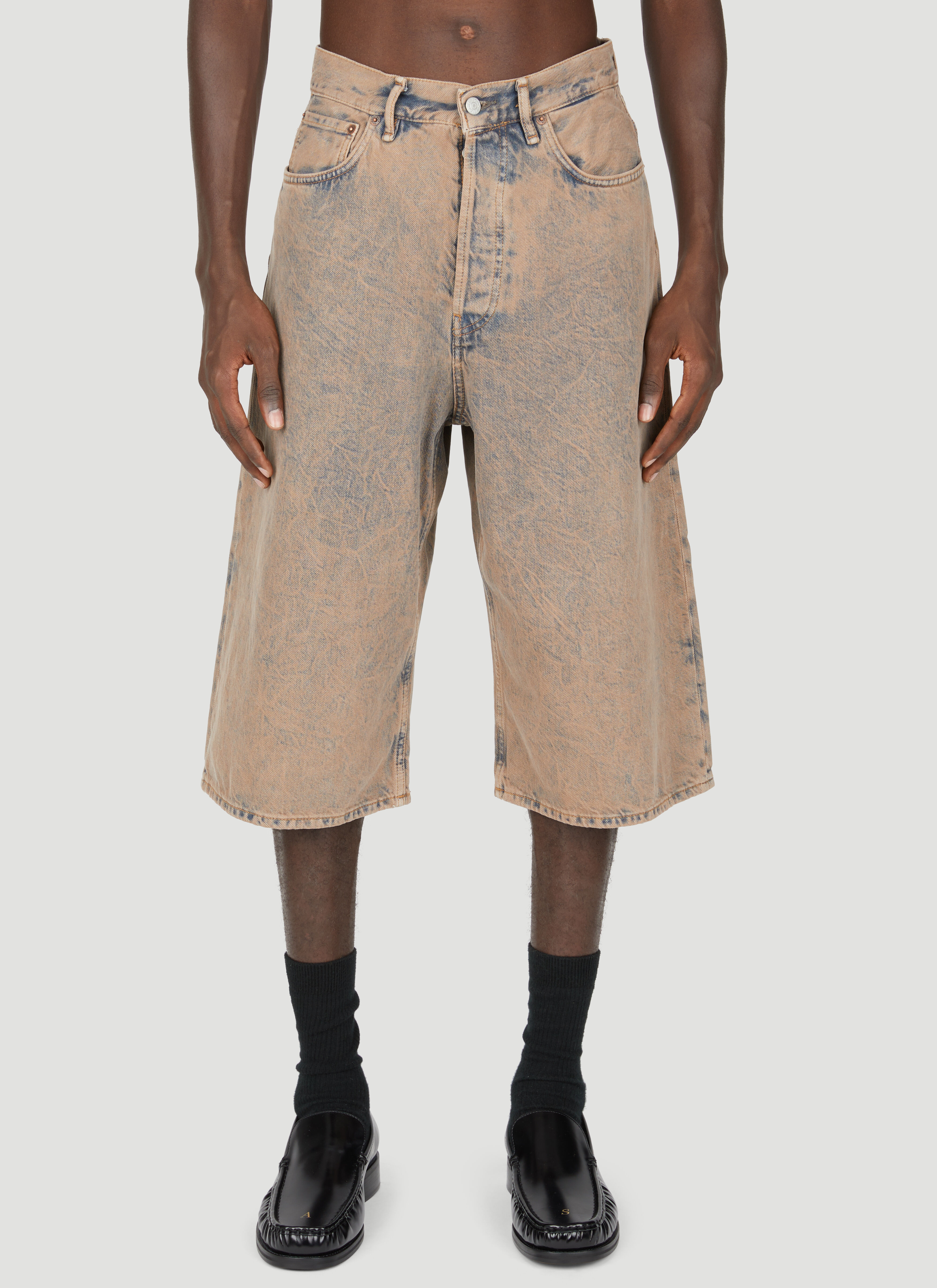 Acne Studios Washed Relaxed Bermuda Shorts Brown acn0153019