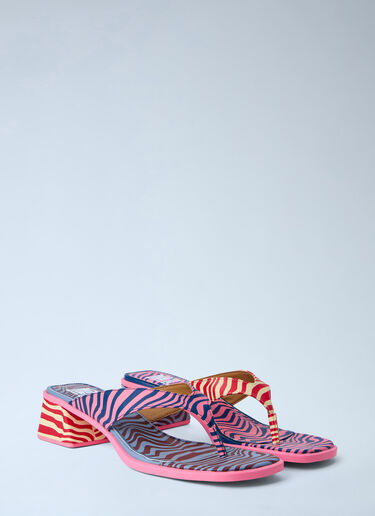 CAMPER Striped Block Heel Sandals Pink cmp0264010