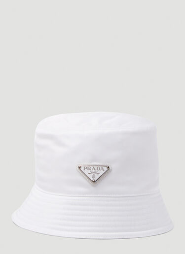 Prada 徽标贴饰渔夫帽 白 pra0249040