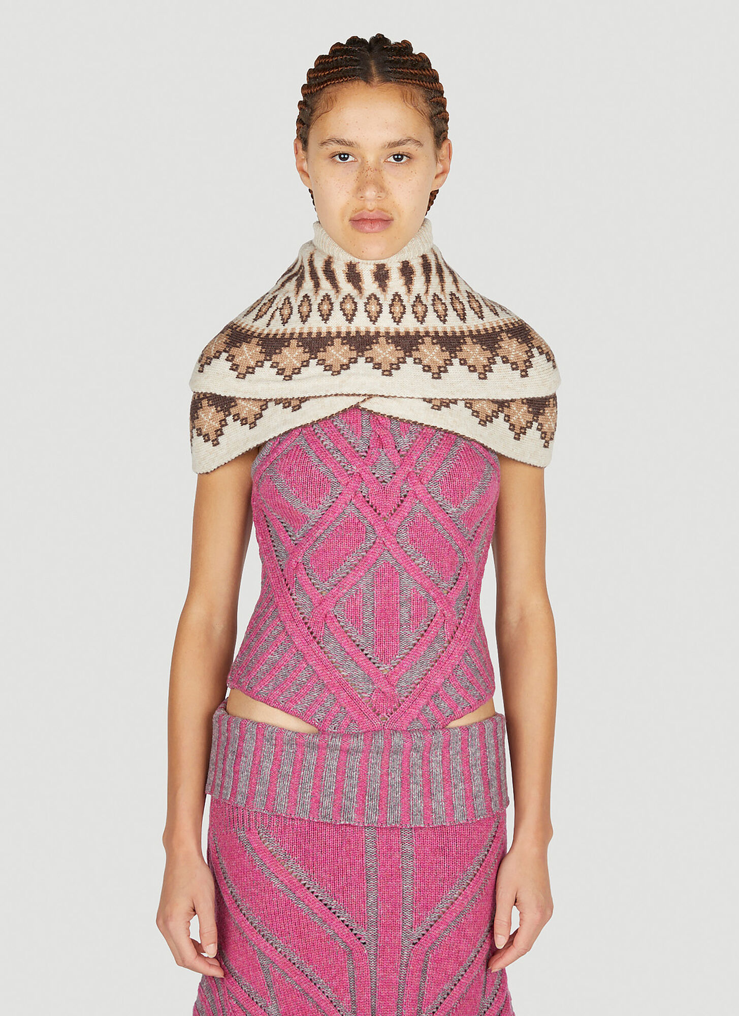Paolina Russo Warrior Poncho In Beige