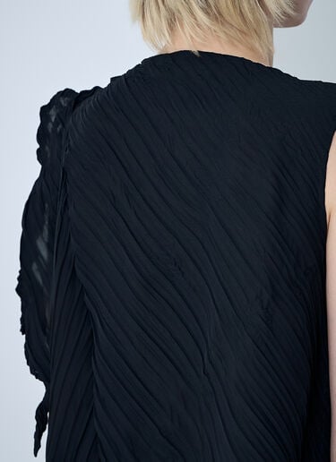 Issey Miyake Wrinkled And Twisted Dress Black ism0261002