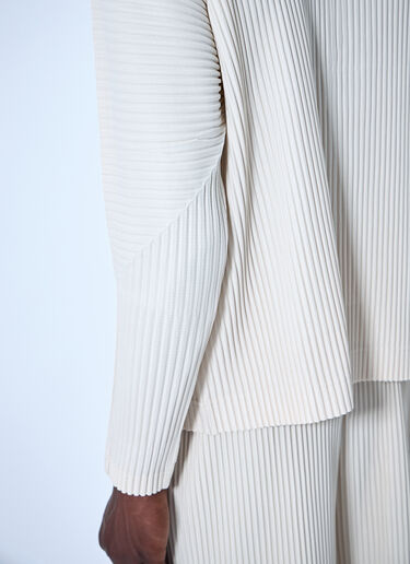 Homme Plissé Issey Miyake Pleated Half Zip Through Top Beige hmp0164013