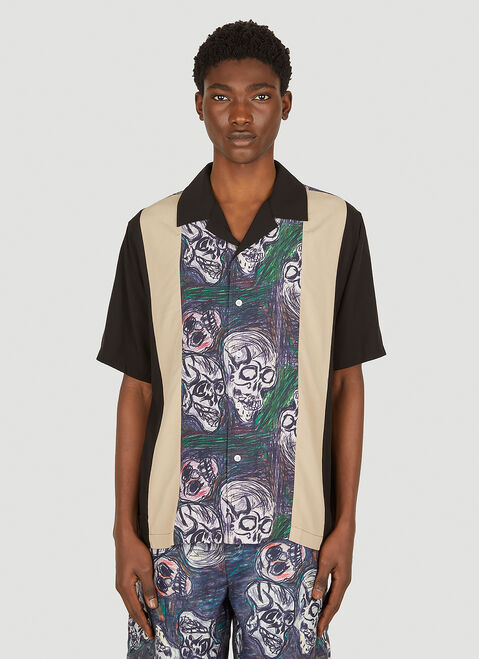 Boiler Room x P.A.M. Skulls Bowling Shirt Red bor0350005