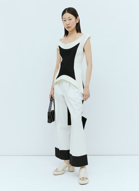 Issey Miyake コントラストパンツ ホワイト ism0254004
