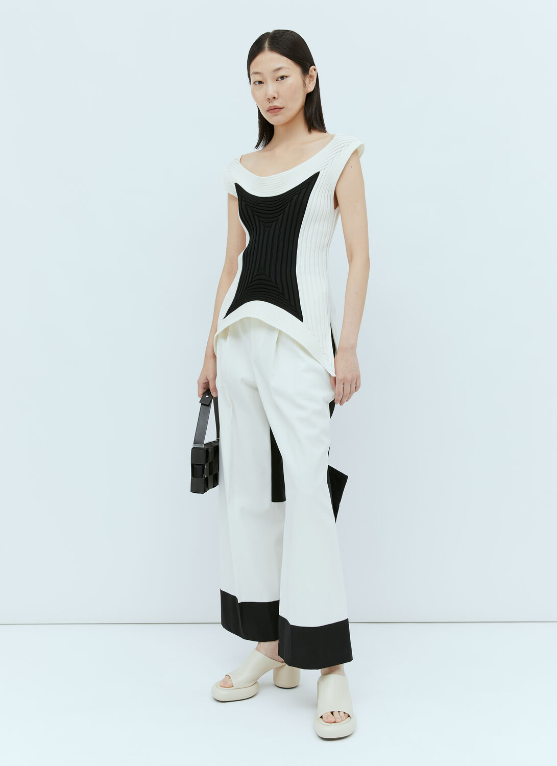 Issey Miyake Contrast Pants In White