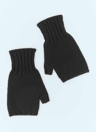 MHL by Margaret Howell Chunky Fingerless Gloves Black mhl0158015