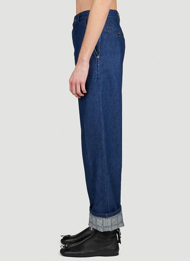 JW Anderson Logo Print Turn-Up-Hem Denim Jeans Blue jwa0154011