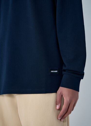 Miu Miu Half-Zip Polo Shirt Blue miu0164009