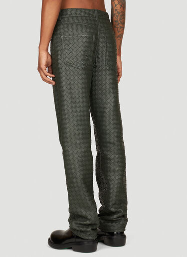 Bottega Veneta Intrecciato Leather Pants Green bov0153003