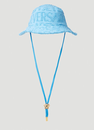 Versace Jacquard Logo Bucket Hat Light Blue ver0153043