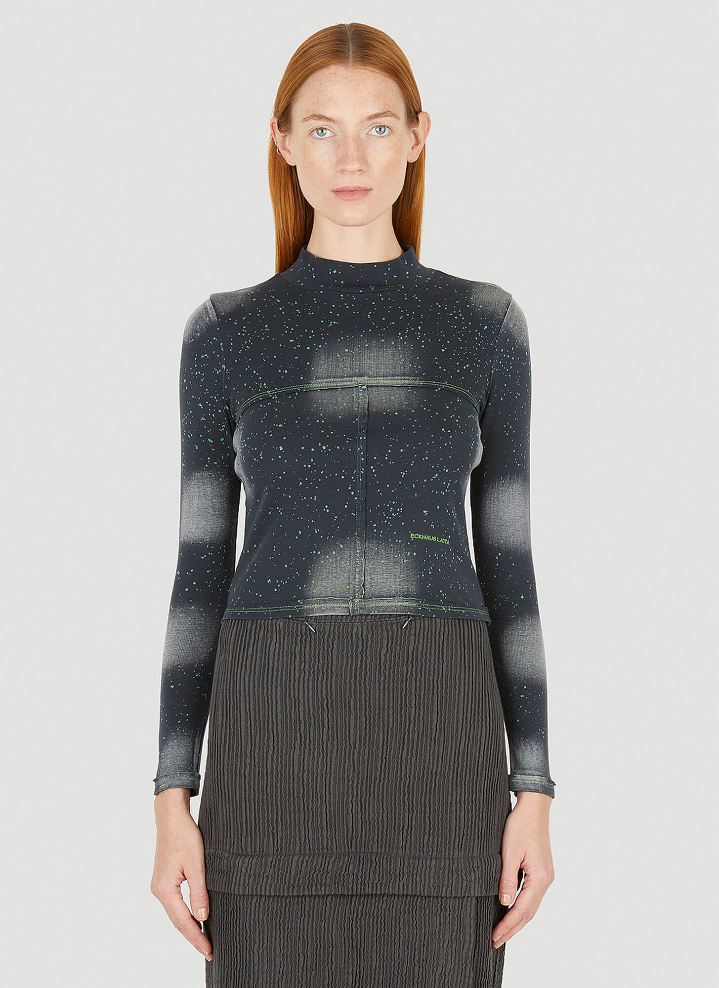 Eckhaus Latta Black Lapped Baby Turtleneck