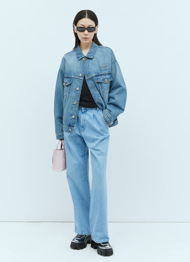 Miu Miu Baggy Jeans Blue miu0256011