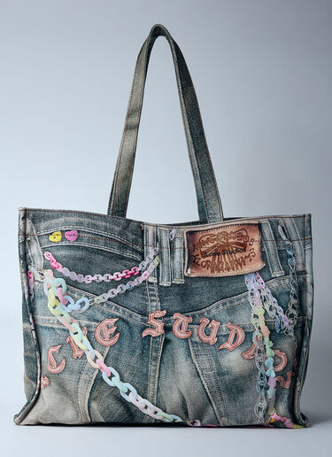 Acne Studios Logo Shoulder Tote Bag Blue acn0360001