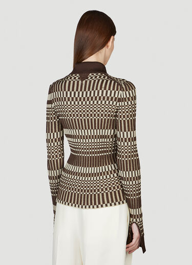 Bottega Veneta Lightweight Striped Cardigan Brown bov0249097