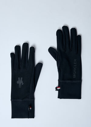 Moncler Grenoble 触屏平纹针织手套  黑色 mog0259004