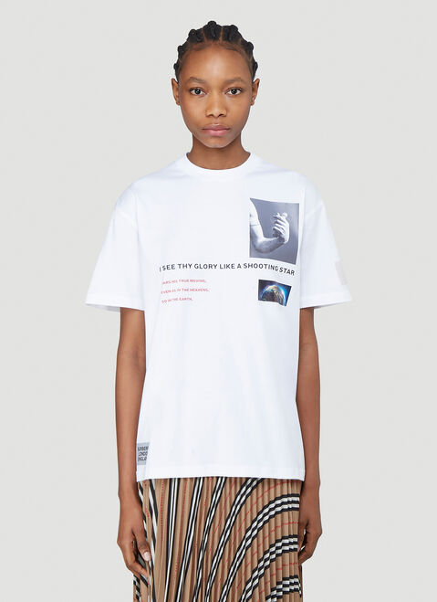 Saint Laurent Oversized Montage Print T-Shirt White sla0240012