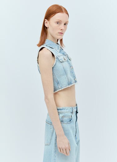 Sportmax Crop Denim Vest Blue spx0256007