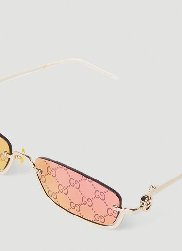 Gucci Rectangular Sunglasses Gold guc0252132