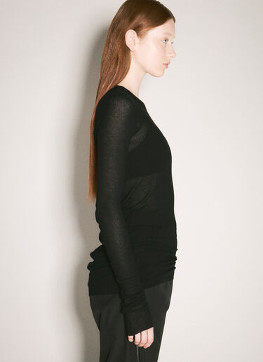 Rick Owens 罗纹 T 恤 黑色 ric0257011