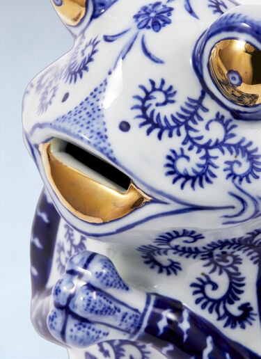 POLSPOTTEN Porcelain Frog Figurine Blue wps0691987