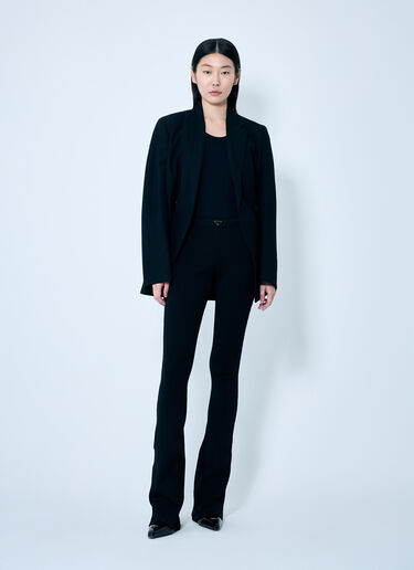 Prada Ribbed Knit Jersey Pants Black pra0259017