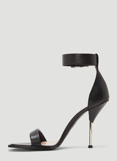 Alexander McQueen Double Strap Heeled Sandals Black amq0243063