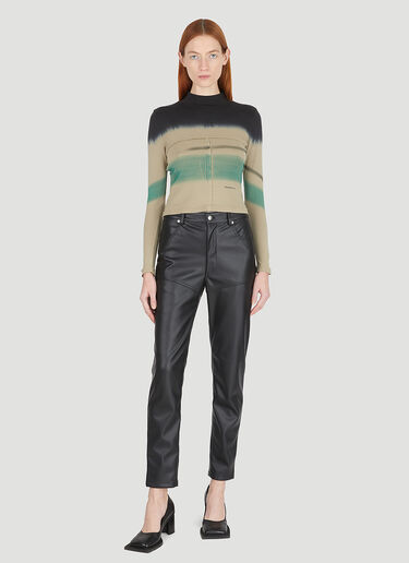 Eckhaus Latta 渐变条纹搭接短上衣 绿 eck0245008