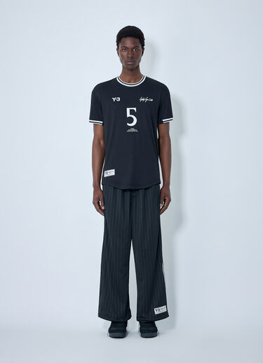 Y-3 Pinstripe Wide-Leg Trousers Black yyy0164050