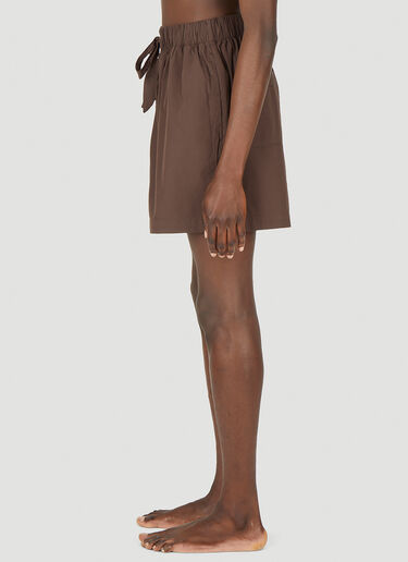 Tekla Drawstring Sleep Shorts Brown tek0349032