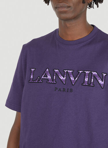 Lanvin Curb Logo Print T-Shirt Purple lnv0148006