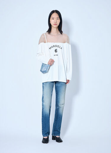 MM6 Maison Margiela Long Sleeve Heavy Cotton Jersey Tee White mmm0264053