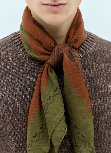 Acne Studios 薄羊毛印花围巾 橙色 acn0156029
