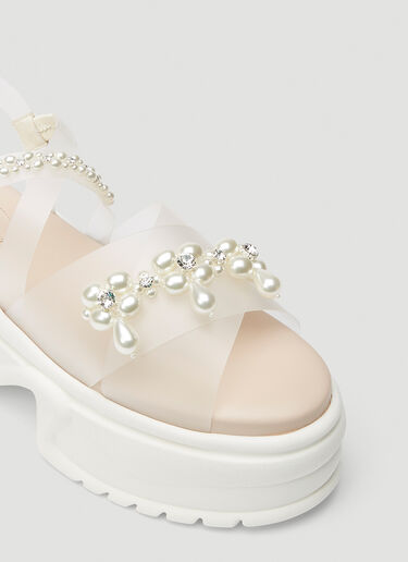 Simone Rocha Embellished Platform Sandals White sra0244014