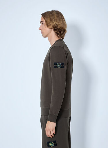 LN-CC® - Stone Island: Crewneck Sweatshirt with Sleeve Patch - Green Stone Island Crewneck Sweatshirt with Sleeve Patch Green sto0165039