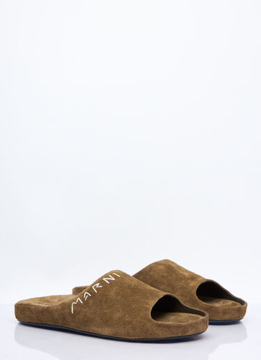 Marni Fussbett Slides Khaki mni0157009