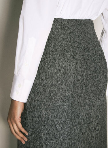 Prada Wool Maxi Skirt Grey pra0258057