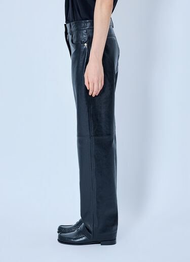 LN-CC® - Max Mara: Leather Straight-Leg Trousers - Black Max Mara Leather Straight-Leg Trousers Black max0265216