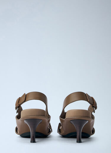LN-CC® - Marni: Leather Slingback Sandals - Brown Marni Leather Slingback Sandals Brown mni0266008