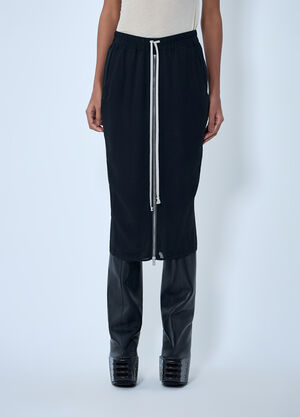 Rick Owens Elasticated Midi Skirt Black ric0263032