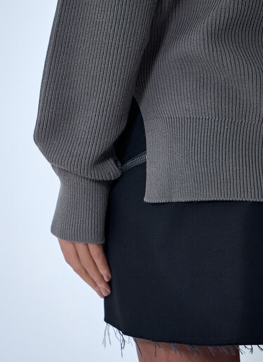 Rick Owens Ribbed Knit Sweater Grey ric0263040