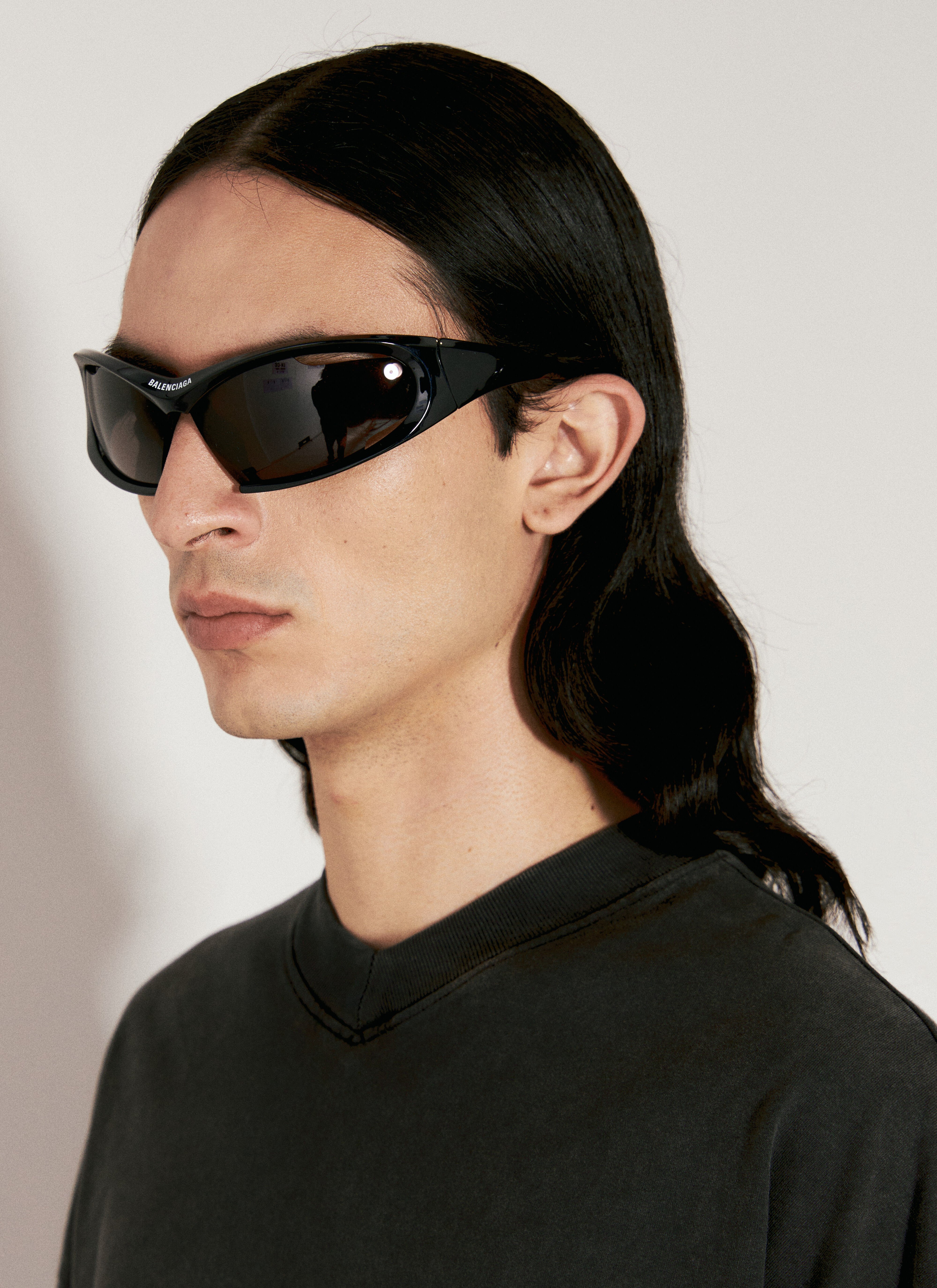 Balenciaga Dynamo Rectangle Sunglasses Black bcs0356001