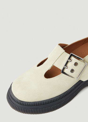 GANNI Mary Jane Creeper Loafers Beige gan0247045