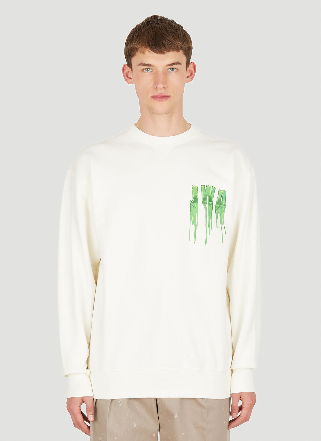 JW Anderson Men s Slime Logo Sweatshirt in Cream LN CC